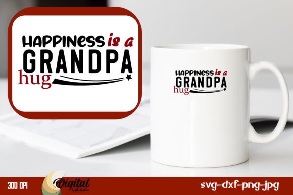 Grandpa Hug Graphic Design Asset for Crafts and Branding