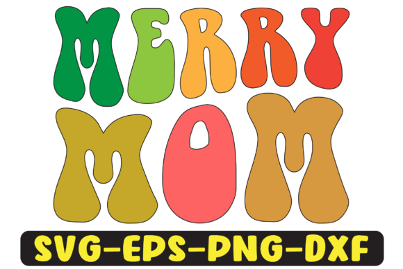 Merry Mom Png Sublimation Design for Crafts and Graphics