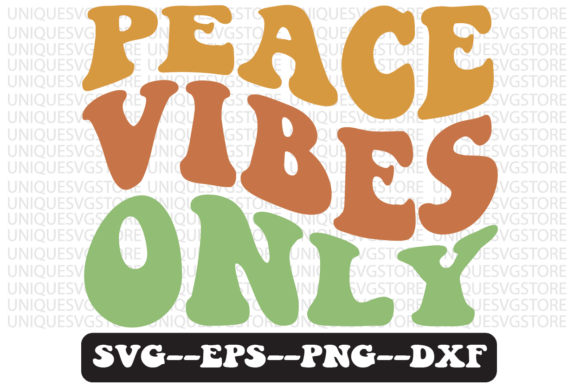 Peace Vibes Only Quote Retro Svg Design for Crafts and Graphics